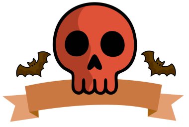 Cadılar Bayramı kafatası ve şapka vektör tasarımı