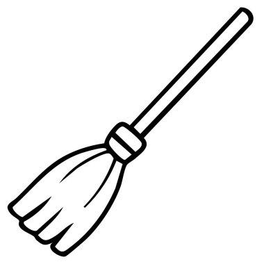 Süpürge ikonu. Web için süpürge vektör simgelerinin özet çizimi