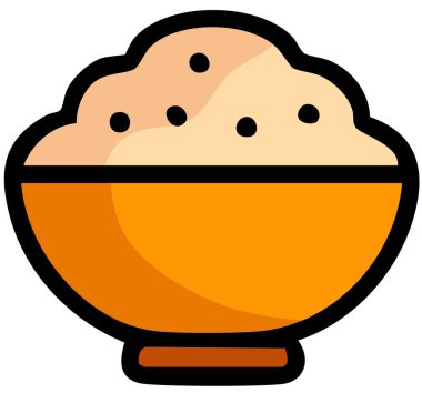 Ekmek kâsesi ikonu. Web için ekmek vektör simgelerinin basit çizimi