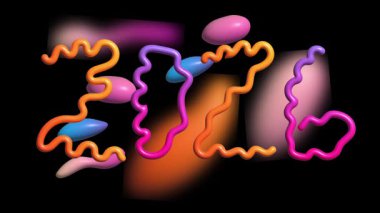 Sayılar ve sembollerle yeni yıl 2026 vektör illüstrasyonu.
