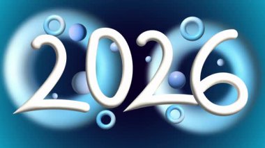 Sayılar ve sembollerle yeni yıl 2026 vektör illüstrasyonu.