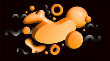 Turuncu sıvı şekilli soyut sıvı şekiller