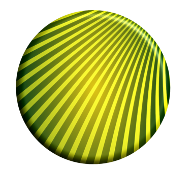 soyut 3 boyutlu küre yeşil ve sarı eğimli.