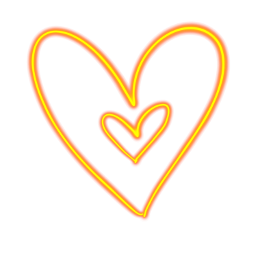 Neon kalp şeklinde. vektör illüstrasyonu