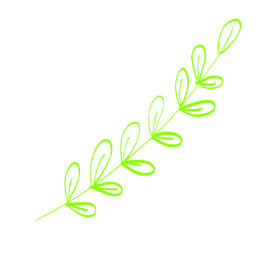 Siyah üzerine yeşil yaprakların el çizimi çizimi çizimi.