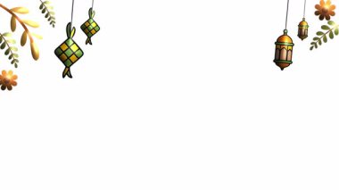 Hilal Ay ve Fenerlerle Zarif Ramazan 3D Arka plan