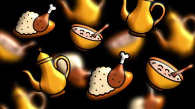 Hilal Ay ve Fenerlerle Zarif Ramazan 3D Arka plan