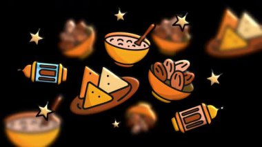 Hilal Ay ve Fenerlerle Zarif Ramazan 3D Arka plan