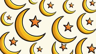 Hilal Ay ve Fenerlerle Zarif Ramazan 3D Arka plan