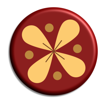 Yuvarlak bir etiket simgesi, altın sikkeyle daire içinde.