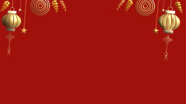 Geleneksel Elementlerle Şenlikli Çin Yeni Yıl Arkaplanı