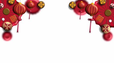 Geleneksel Elementlerle Şenlikli Çin Yeni Yıl Arkaplanı