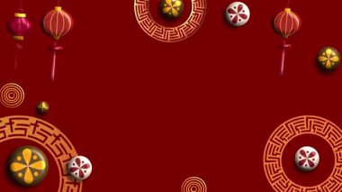 Geleneksel Elementlerle Şenlikli Çin Yeni Yıl Arkaplanı