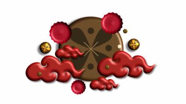 Geleneksel Elementlerle Şenlikli Çin Yeni Yıl Arkaplanı