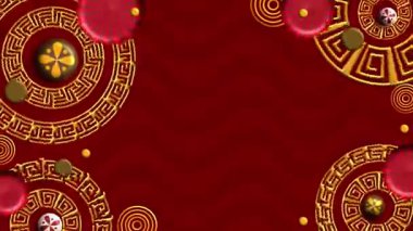 Geleneksel Elementlerle Şenlikli Çin Yeni Yıl Arkaplanı