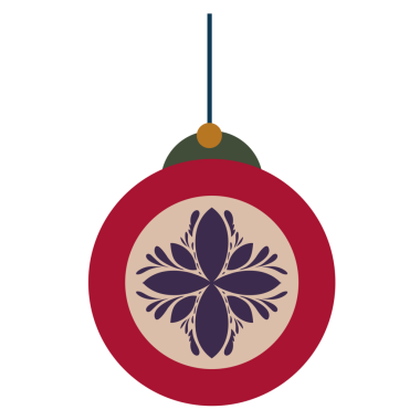 Düz stil noel topu dekorasyon simgesi