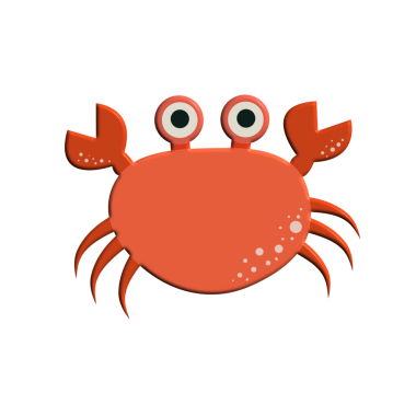 Sevimli kırmızı yengeç