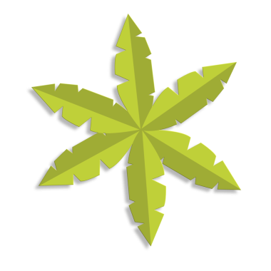 Esrar yaprak simgesi, karikatür tarzı