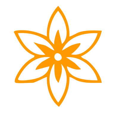 Siyah üzerine turuncu çiçek