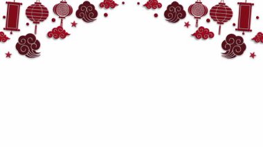 Mutlu Çin Yeni Yılı Ay arkaplan video tasarımı