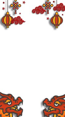 Mutlu Çin Yeni Yılı dikey arka planı