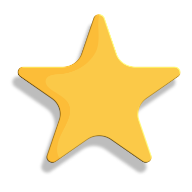 Beyaz arkaplanda izole edilmiş yıldız simgesi