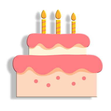 Doğum günü Keki simgesi, vektör illüstrasyonu