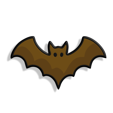 Siyah arkaplanda yarasa simgesi