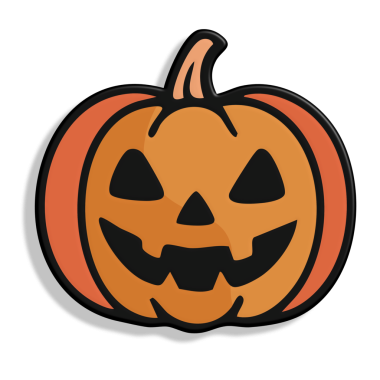 Cadılar Bayramı Balkabağı ikonu, vektör illüstrasyonu