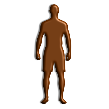 Kahverengi üzerinde insan vücudu