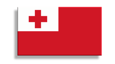 Beyaz arkaplanda Tonga bayrağı