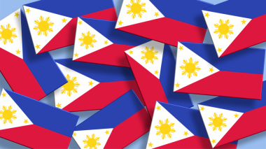 Beyaz arka planda Filipinler bayrağı. vektör