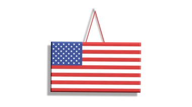 ABD bayrağı ile alışveriş çantası