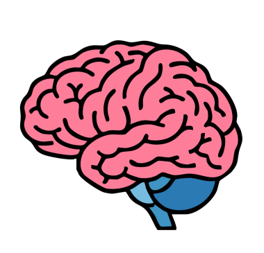 İnsan beyni ikon vektör illüstrasyonu