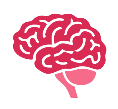 İnsan kafası simgesi olan bir beyin, düz stil