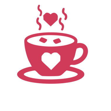 Kalp işareti vektör çizimi olan fincan