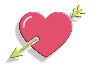 ok simgeli kalp, düz biçim