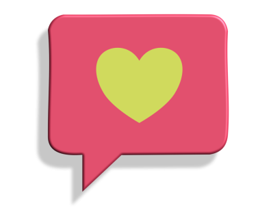 Aşk kalp mesaj baloncuğu