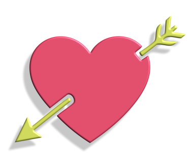 ok simgesi olan kalp, vektör illüstrasyonu