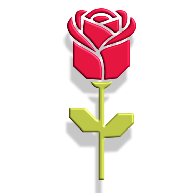 kırmızı gül çiçek simgesi, vektör illüstrasyonu