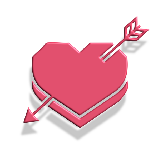 Oklu kalp. Romantik aşk. Sevgililer Günü