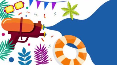 Songkran etkinliği ve su günü için Songkran Günü arkaplan tasarımı