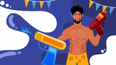 Songkran etkinliği ve su günü için Songkran Günü arkaplan tasarımı