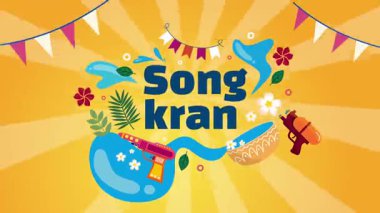 Songkran etkinliği ve su günü için Songkran Günü arkaplan tasarımı