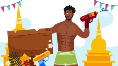 Songkran etkinliği ve su günü için Songkran Günü arkaplan tasarımı