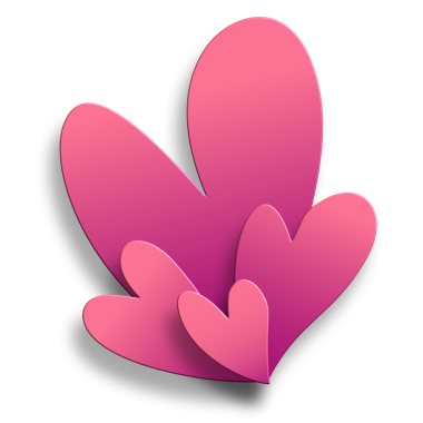 Beyaz arkaplanda pembe kalp