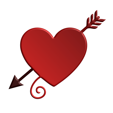 Oklu kalp. Sevgililer Günü vektör çizimi.