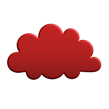kırmızı bulut simgesi izole edildi