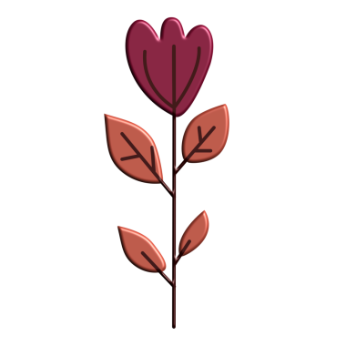 Kırmızı çiçek simgesi, karikatür tarzı