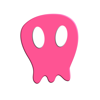 Pembe gözlü hayalet, illüstrasyon, beyaz arka planda vektör..